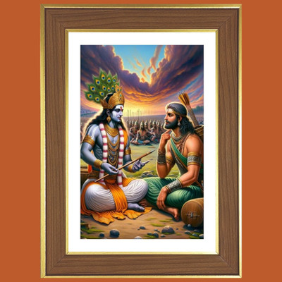 HitechMart Lord krishna teachings Photo Frame 16x20 Inches Religious Frame