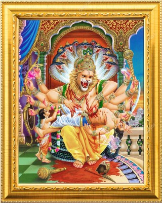 NDFRAME Lakshmi Narasimha Swamy Photo Frame Religious Frame