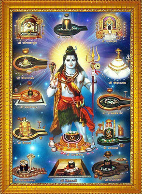DropTopDecor 12 Jyotirlinga Religious Frame