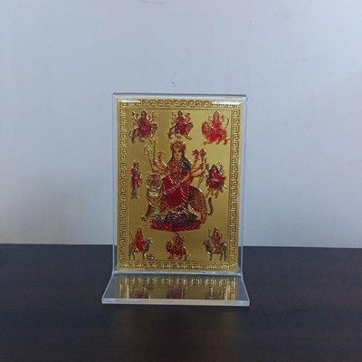 Hitech Sales Maa Durga Gold-Plated Acrylic Religious Frame