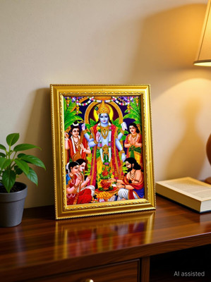 DivineDekor Premium Satyanarayan Photo Frame – Wooden Religious Wall Decor for Home & Temple Religious Frame