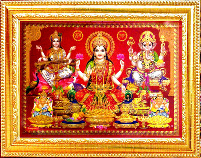 SUNINOW Laxmi ganesh saraswati ji photo frame Religious Frame