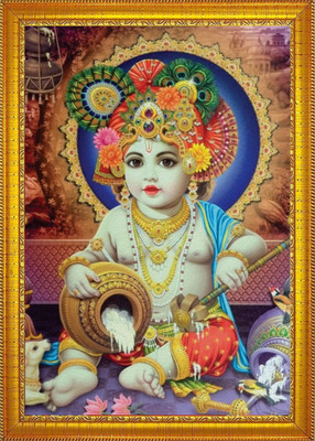 Darsh Craft Kanha Ji /Bal Gopal/Little Krishna.Krishna Religious Frame