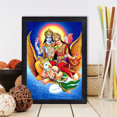BISRAT CREATIONS Lord Vishnu Goddess Laxmi Photo Frame Small Size : 7/9 Inch Religious Frame