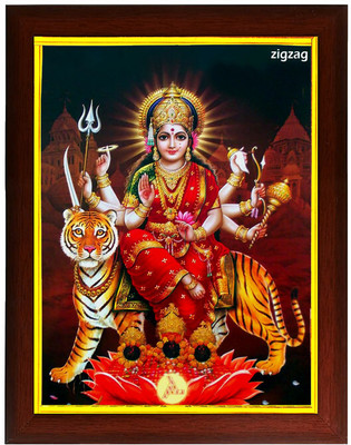 Zig Zag Durga Maa Sherawali Religious Frame