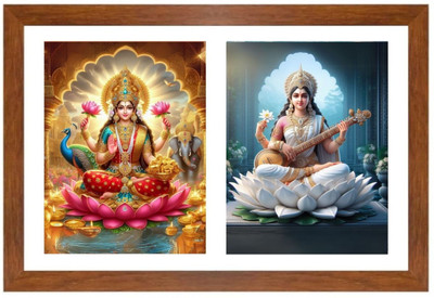 HitechMart Lakshmi and saraswathi Photo Frame Religious Frame