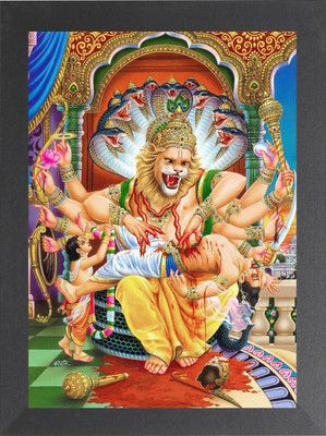 Nuoshopping NUOSHOPPING LORD NARSIMHA/LAXMI NARSIMHA SWAMY/NARASIMHAR NARSINGH DEV Religious Frame