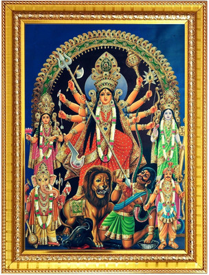 HitechMart Maa Mahishasura mardhini Photo Frame 14x18 Inches Religious Frame