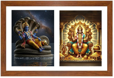 HitechMart lord vishnu and kubera Photo Frame Religious Frame
