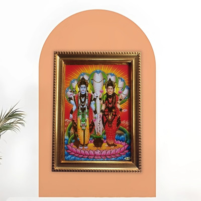 LAXMI STORE Vishnu Lakshmi Ji Standing Pose Photo Frame Size 5*7 Inch Religious Frame