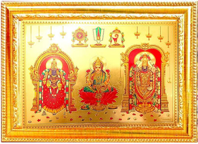 SUNINOW Tirupati balaji with laxmi ji with padmavathi ji Religious Frame