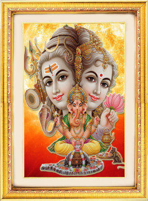 MitaEnterprise SHIV PARVATI GANESH Religious Frame