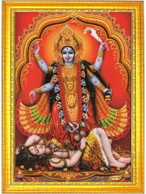 Glowitt Maa Kali Gold Border Frame Religious Frame