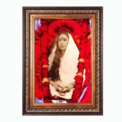 HitechMart Sri Maa Sarada Devi Color Photo frame 14x18 Inch Religious Frame