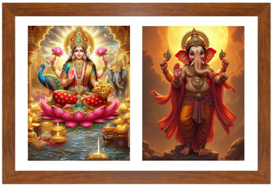 HitechMart Goddess lakshmi and ganesha Photo Frame Religious Frame