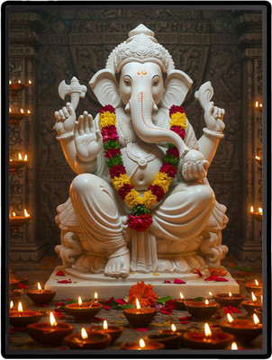 HitechMart Ganesh Laminated Photo Religious Frame