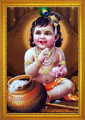 Darsh Craft Kanha Ji /Bal Gopal/Little Krishna.Krishna Religious Frame
