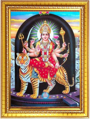 HitechMart Durga matha Photo Frame 10x14 Inches Religious Frame