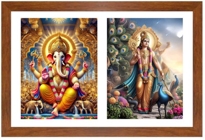 HitechMart Lord ganesh and kartikeya Photo Frame Religious Frame