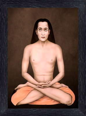 BISRAT CREATIONS Mahavatar Baba Ji Photo Frame Digital Reprint 13.5 inch x 10 inch Painting(With Frame)