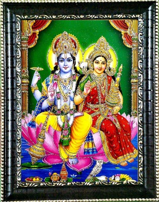 SUNINOW LORD VISHNU LAXMI JI | LAXMI JI VISHNU JI PHOTO FRAME Religious Frame