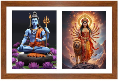 HitechMart Lord shiva and durga maa Photo Frame Religious Frame