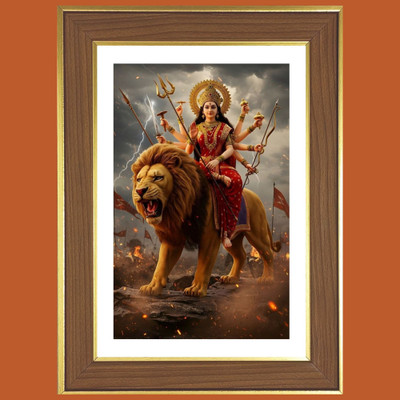 HitechMart Maa Durga Photo Frame 18x22 Inches Religious Frame