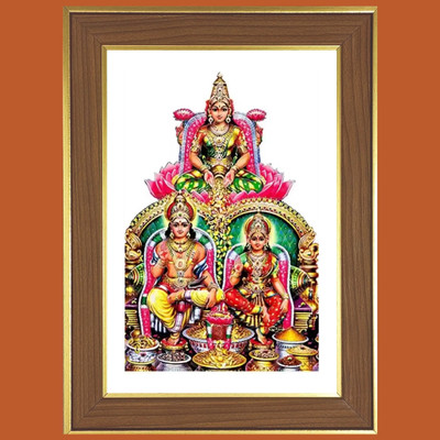 HitechMart Lakshmi with Ganesh Saraswati and kuber Photo Frame 18x22 Inches Religious Frame