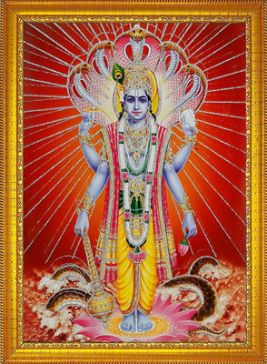 DropTopDecor Lord Vishnu Ji Photo Frame Religious Frame