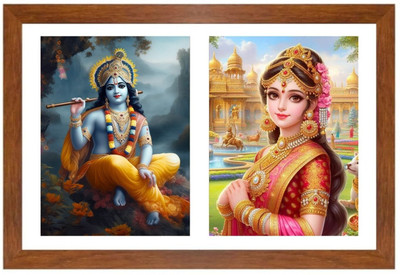 HitechMart Krishna and radha Photo Frame Religious Frame