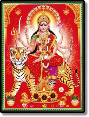 HitechMart Durga Laminated Photo Religious Frame