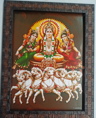 VGS MARKETINGS Lord Surya dev Narayan Sooraj Religious Frame