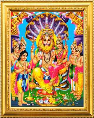 NDFRAME Lakshmi Narasimha Swamy Photo Frame Religious Frame