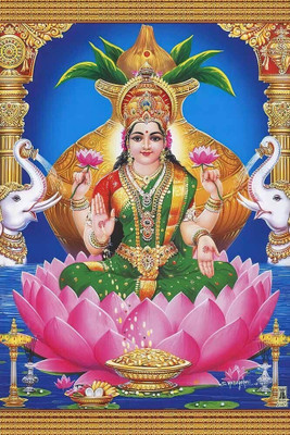 VJ ENTERPRISES Kuber Lakshmi Kubera Lakshmi Kuber Laxmi photo frame Religious Frame