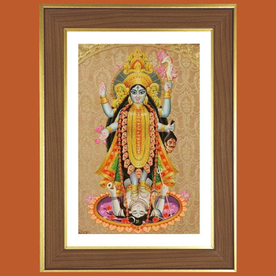 HitechMart KALIKA MAA Photo Frame 14x18 Inches Religious Frame