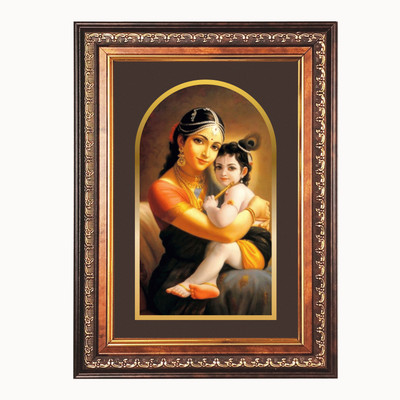 HitechMart Sri Krishna Color Photo frame 14x18 Inch Religious Frame