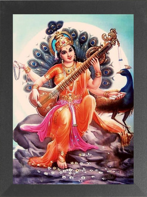 Nuoshopping Maa Saraswati/Saraswati mata/hanswahini/vinadharni / Saraswati Devi Maa Religious Frame
