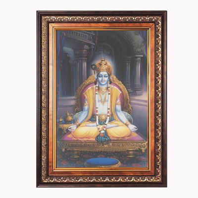 HitechMart Shri Krishna Color Photo frame 14x18 Inch Religious Frame