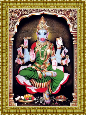 BISRAT CREATIONS varahi amman photo frame for wall hanging size - 10 inch/13.5 inch Religious Frame