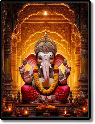 HitechMart Ganesh Laminated Photo Religious Frame