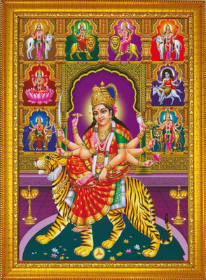 FRIZZY ARTS Goddess Durga Maa Religious Frame