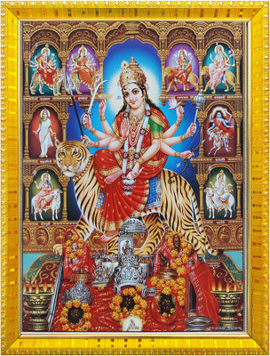 koshtak durga maa/ambe/sherawali/nav durga / 9 Form on tiger Religious Frame