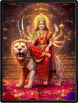 HitechMart Durga Laminated Photo Religious Frame