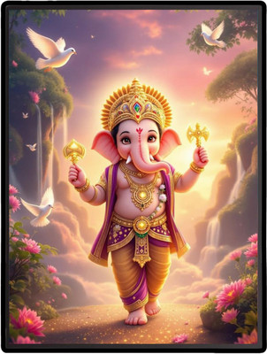 HitechMart Ganesh Laminated Photo Religious Frame