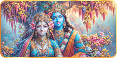 SHRI KHATU SHYAM CREATION Shri Khatu shyam Creation Radha Krishna Photo frame With Premium Quality Crystel Religious Frame