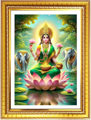 HitechMart Maha laxmi matha Photo Frame 14x18 Inches Religious Frame