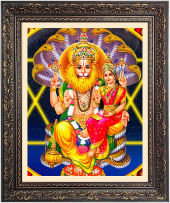 HitechMart God Sri Lakshmi Narasimha Religious Frame