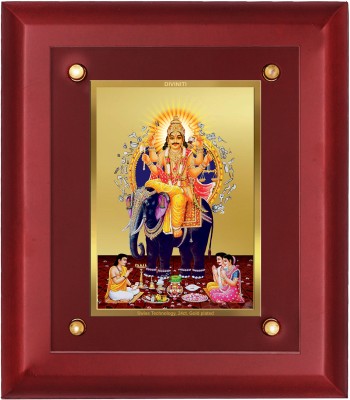 DIVINITI Vishwakarma Gold Plated Wall PhotoFrame TableDécor|MDF 2.5, 24K GoldPlated Foil Religious Frame