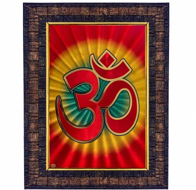 HAWAI Gold-Plated Om Photo Frame (13.5 X 10 Inches) Religious Frame