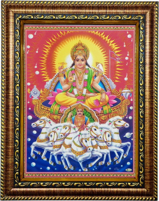 Hitech Hitech Surya Dev Ji With 7 Horses God Photo Frame Religious Frame